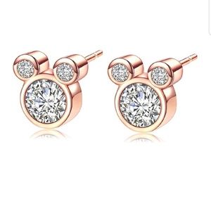 Mickey Mouse Shaped earrings - Rose gold